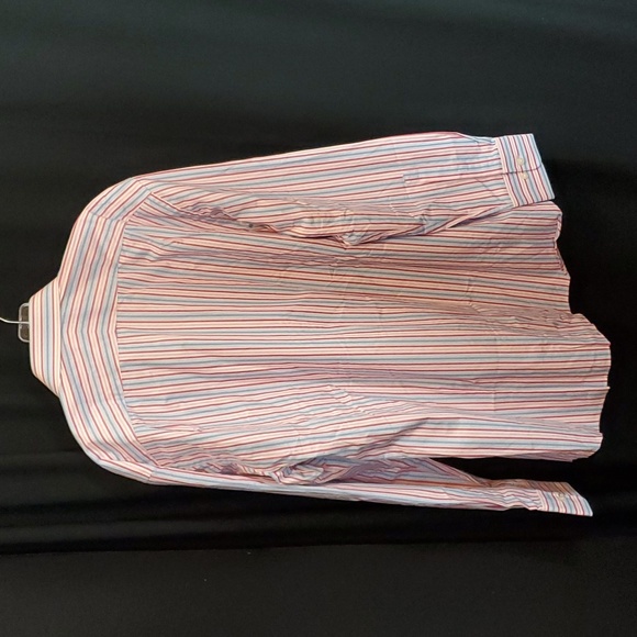 Seaward & Stearn London, L, 36, pastel stripe LS spread collar dress shirt - Picture 7 of 11